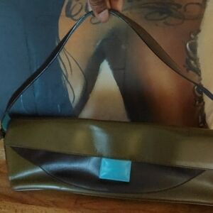 Stylish Olive and Black Women's Bag Does Have A Spot At The Bottom Which Is Show